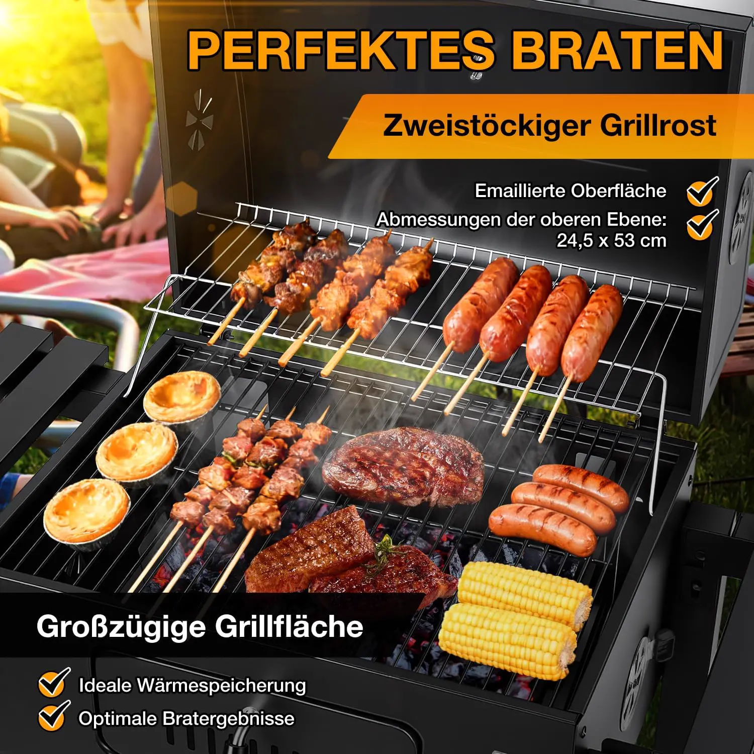 Barbecue à charbon en acier vue 4