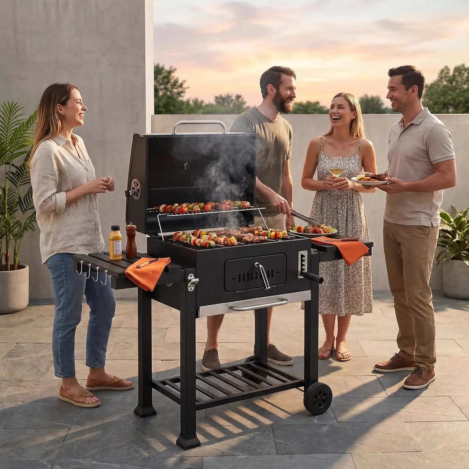 Barbecue à charbon en acier vue 6