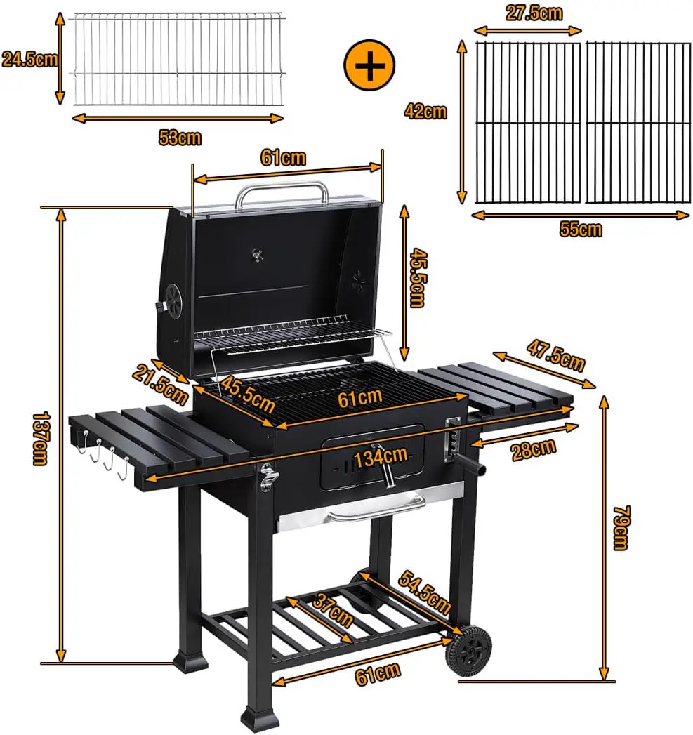 Barbecue à charbon en acier vue 9
