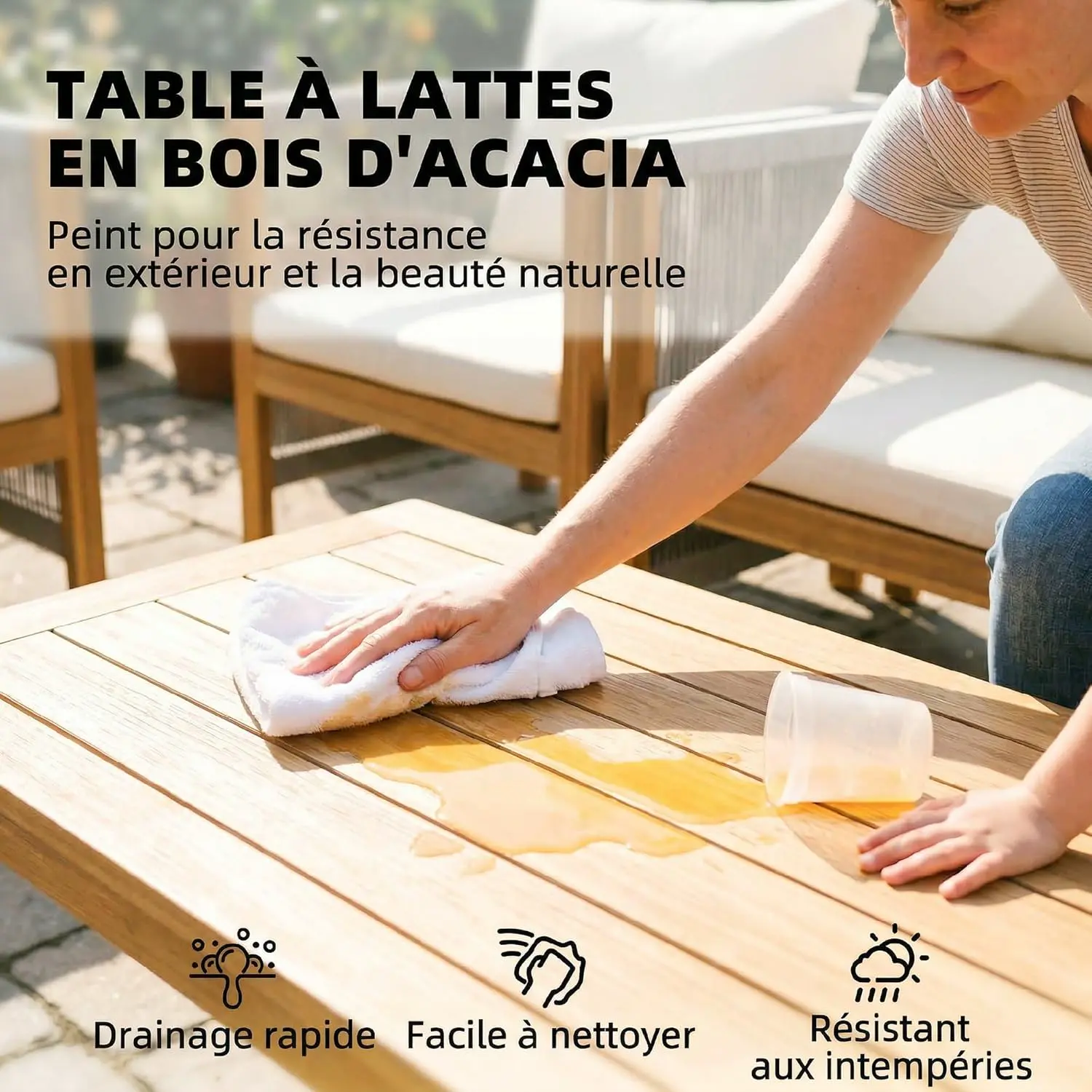 Salon de jardin en bois vue 6