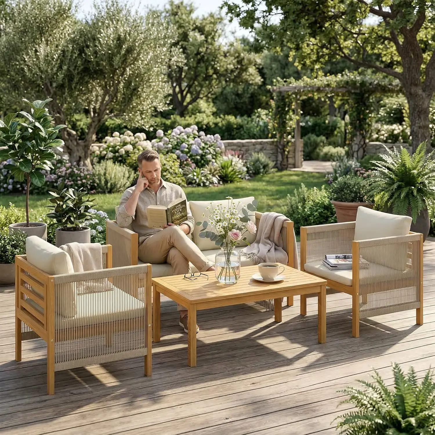 Salon de jardin en bois vue 8