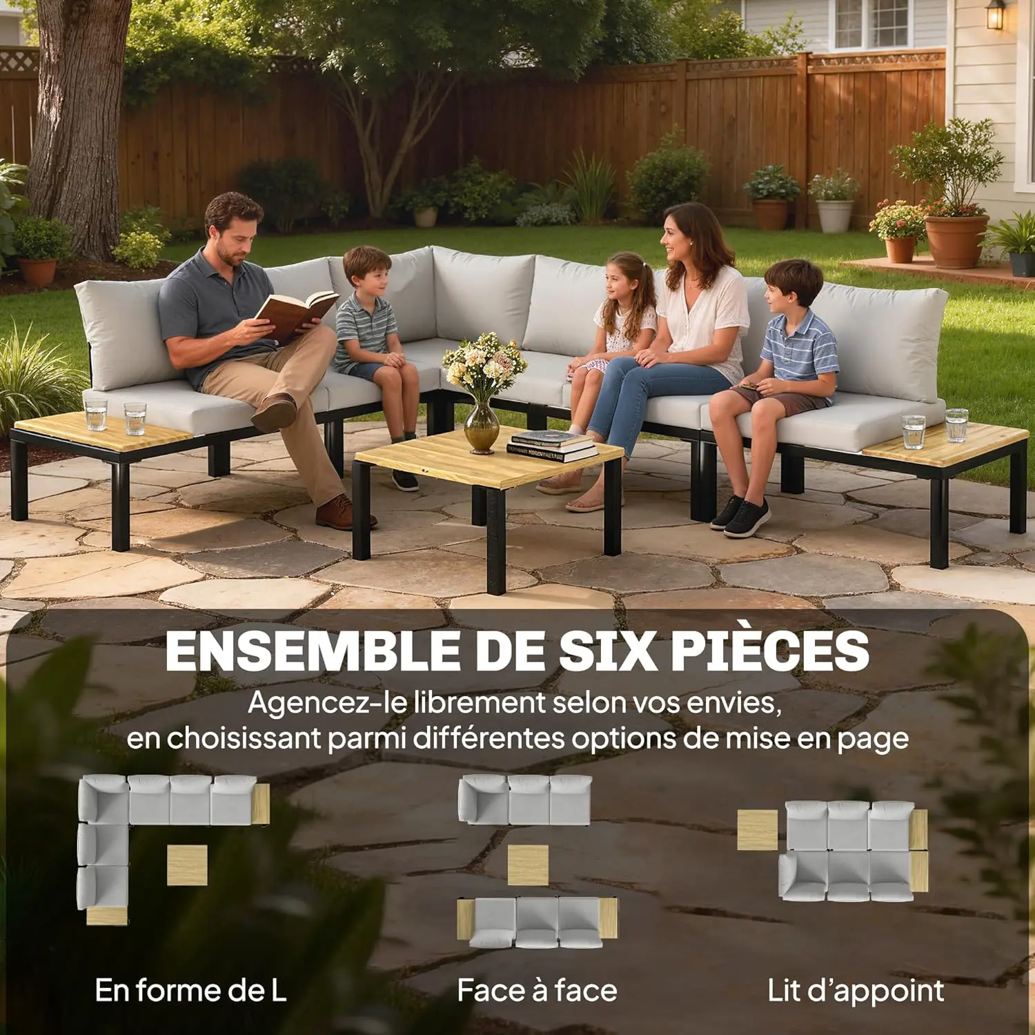 Salon de jardin en acier vue 3