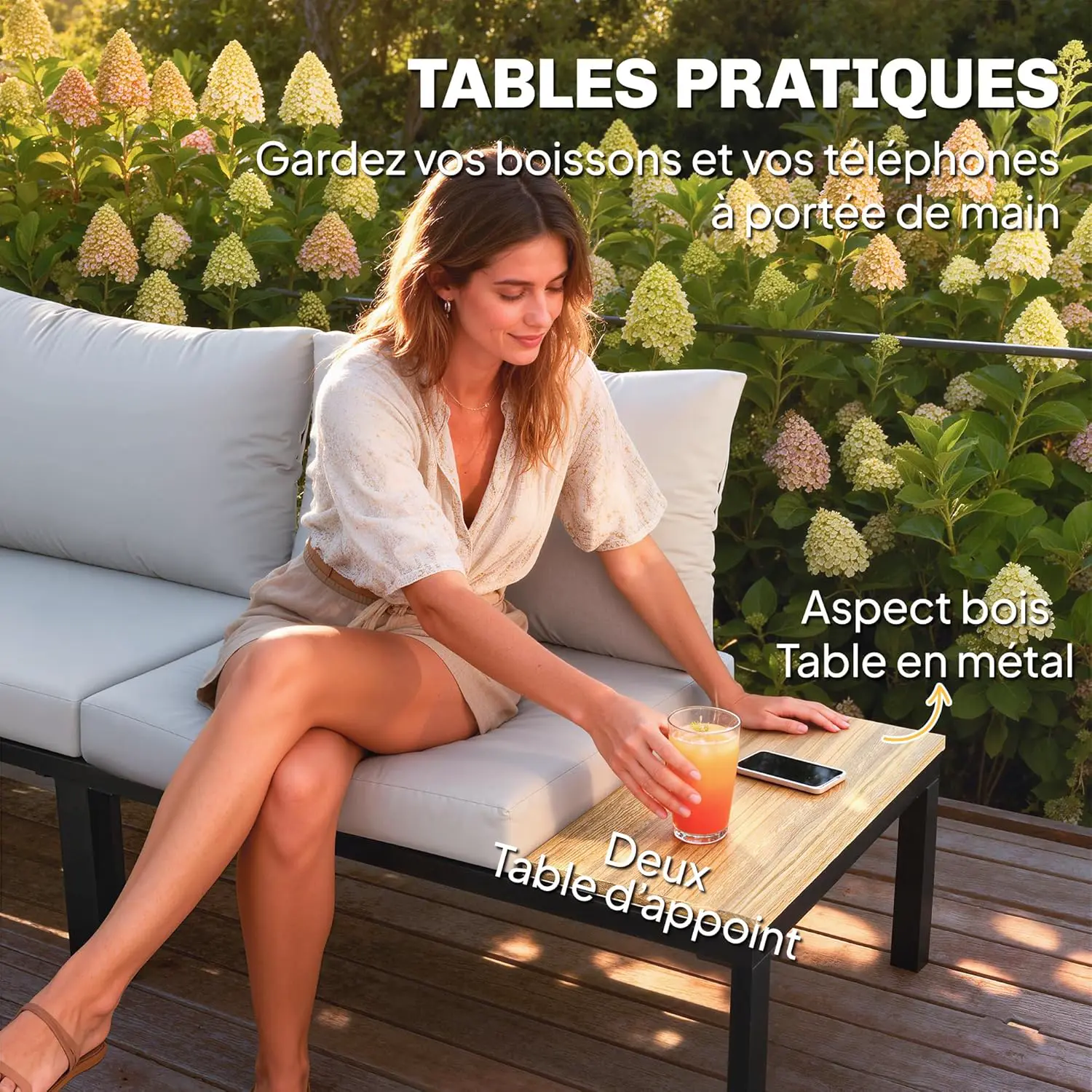 Salon de jardin en acier vue 5