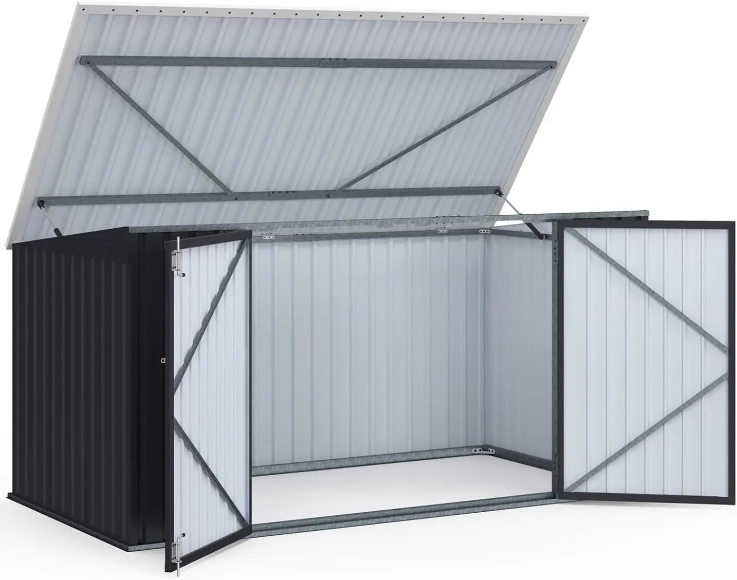 Abri de jardin en métal en acier gris/anthracite vue 3