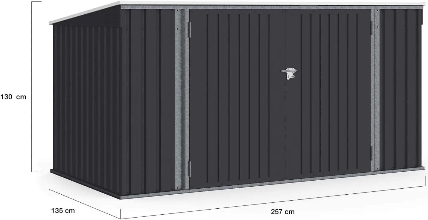 Abri de jardin en métal en acier gris/anthracite vue 6