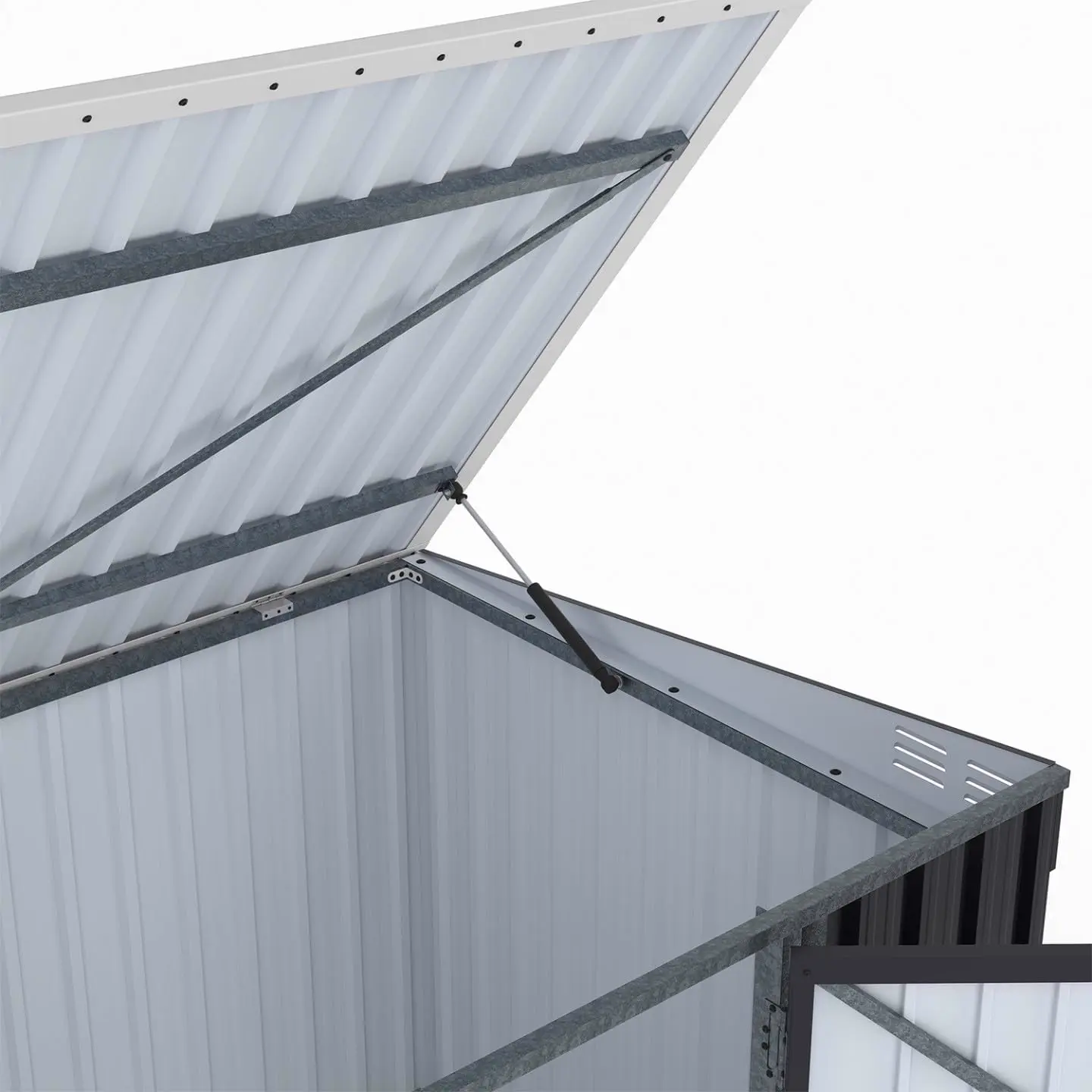Abri de jardin en métal en acier gris/anthracite vue 7