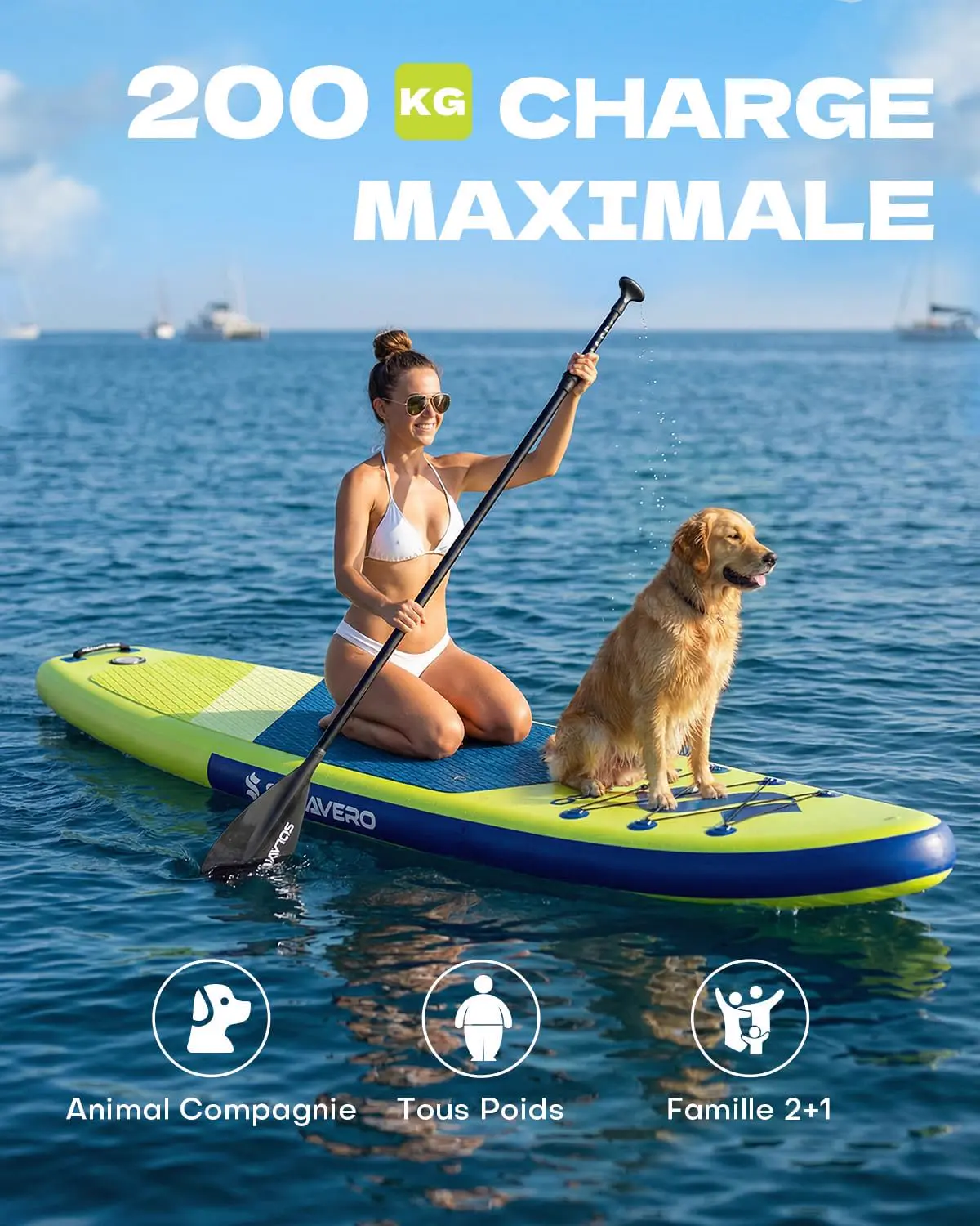 Paddle gonflable vert 83 × 15 cm vue 2