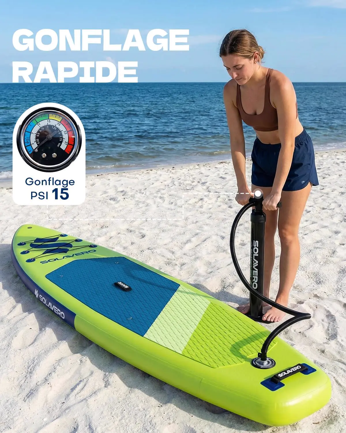 Paddle gonflable vert 83 × 15 cm vue 6