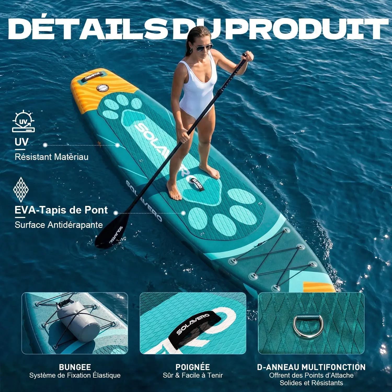 Paddle gonflable vert 83 × 15 cm vue 5