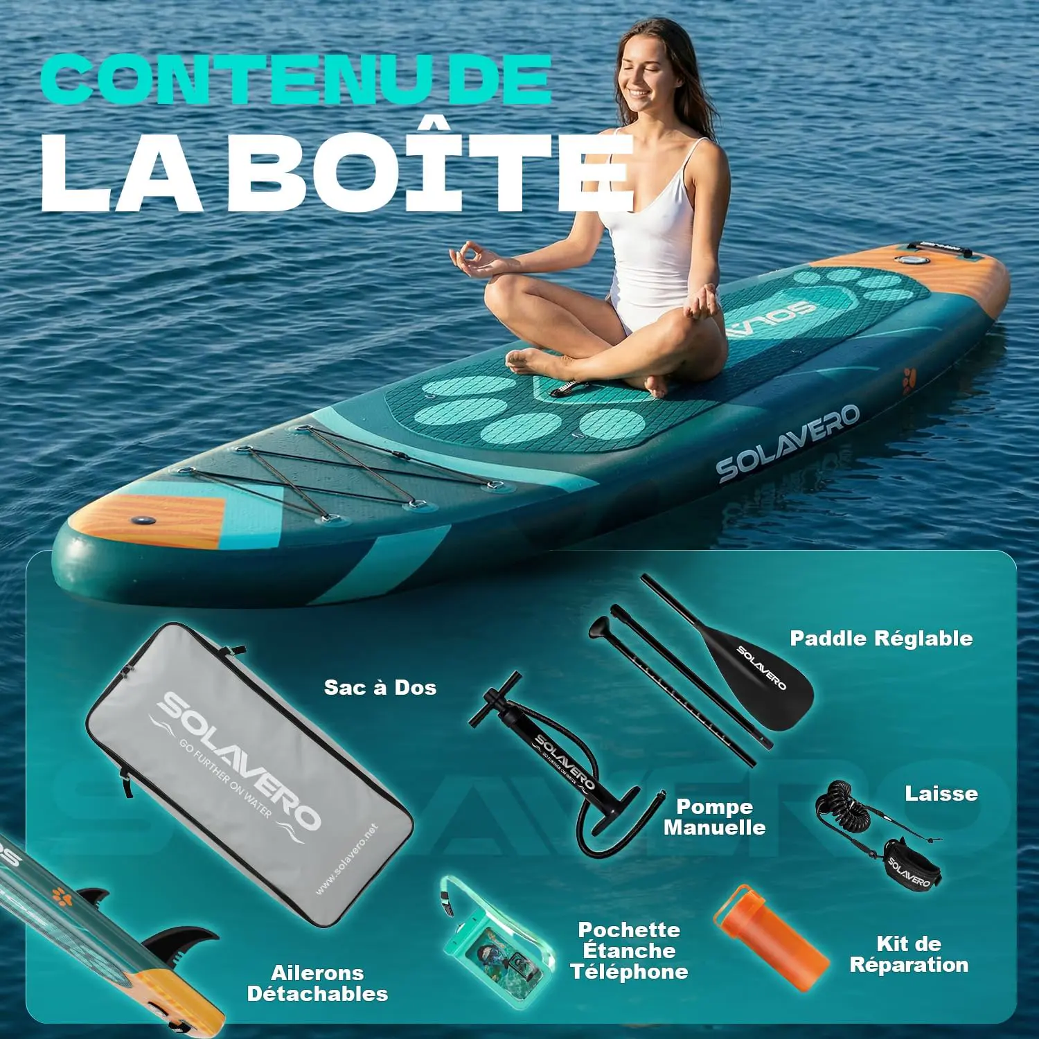Paddle gonflable vert 83 × 15 cm vue 8