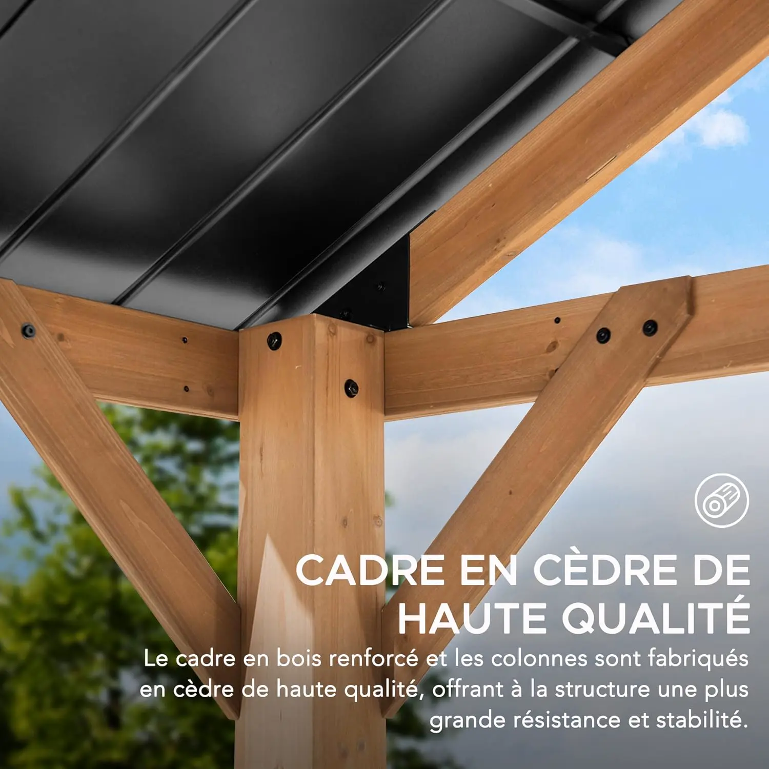 Pergola en acier naturel 4,6x4 m vue 5