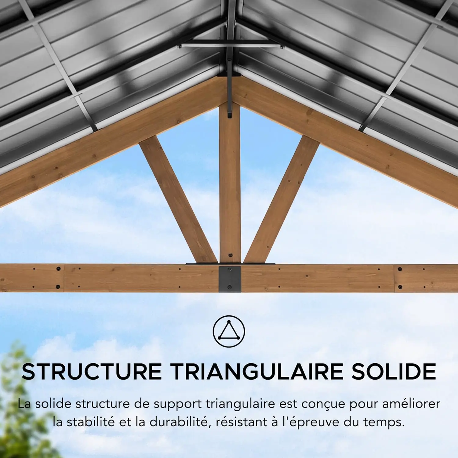 Pergola en acier naturel 4,6x4 m vue 6