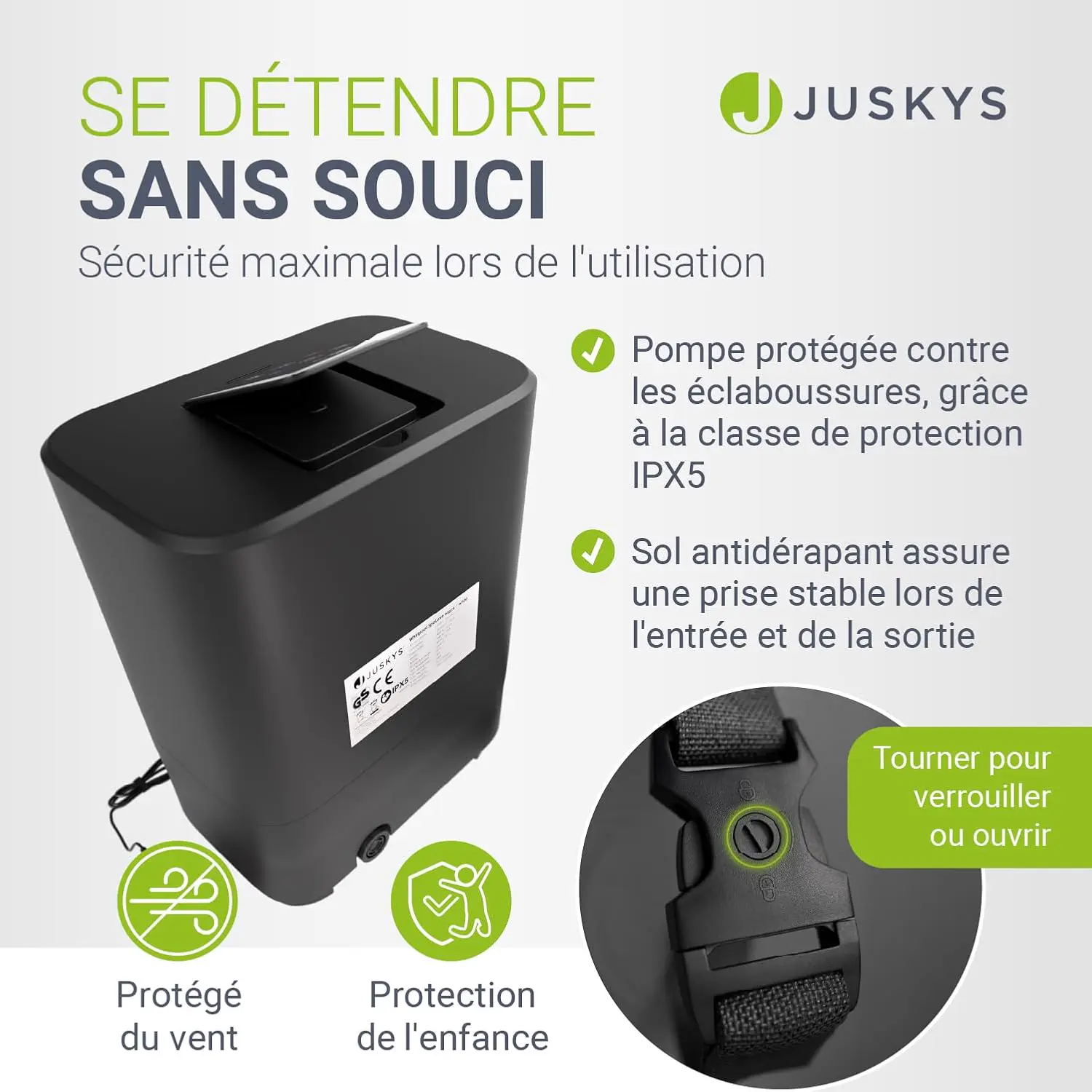 Spa gonflable 2 personnes 6 places gris 185 x 65 cm vue 2