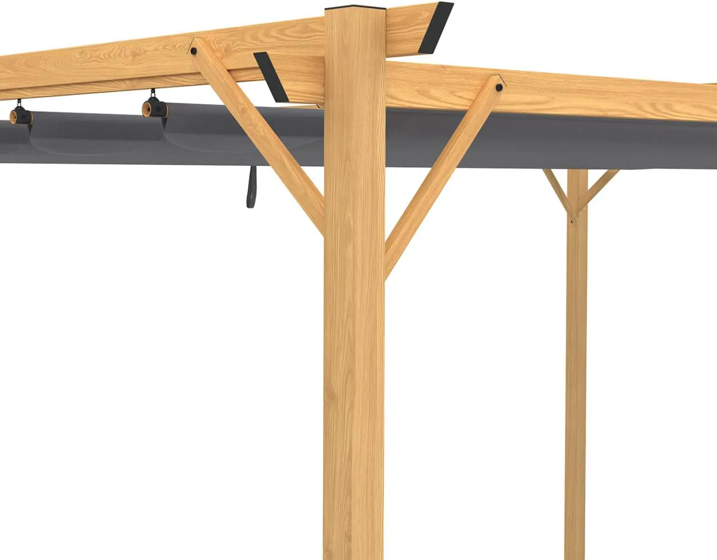Pergola en bois gris/anthracite 3x4 rétractable vue 6