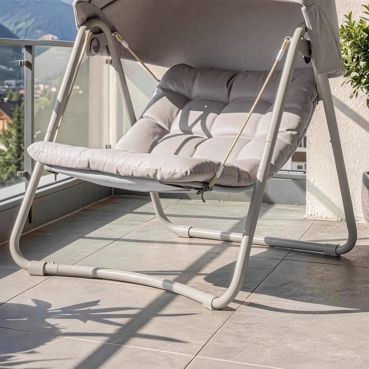 Fauteuils suspendus en métal beige 74 x 16 cm vue 9