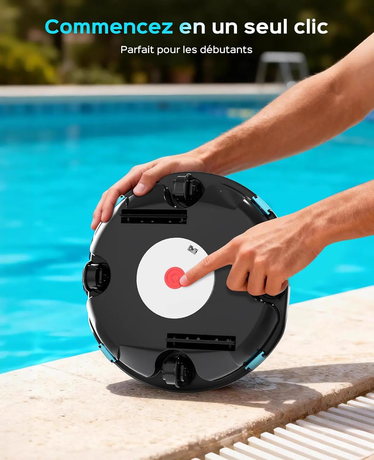 Robot piscine noir 60 m² vue 8