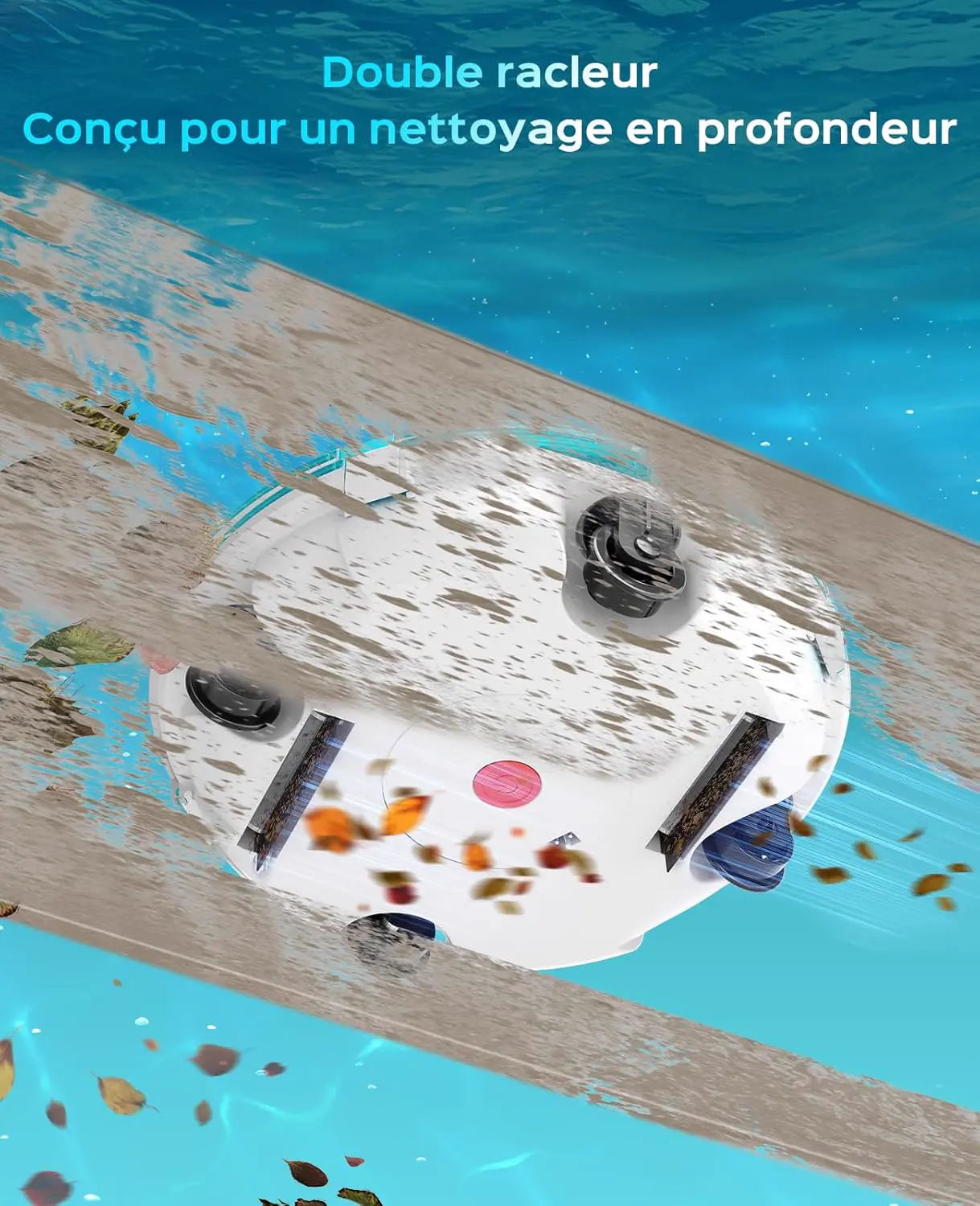 Robot piscine blanc 60 m² vue 6