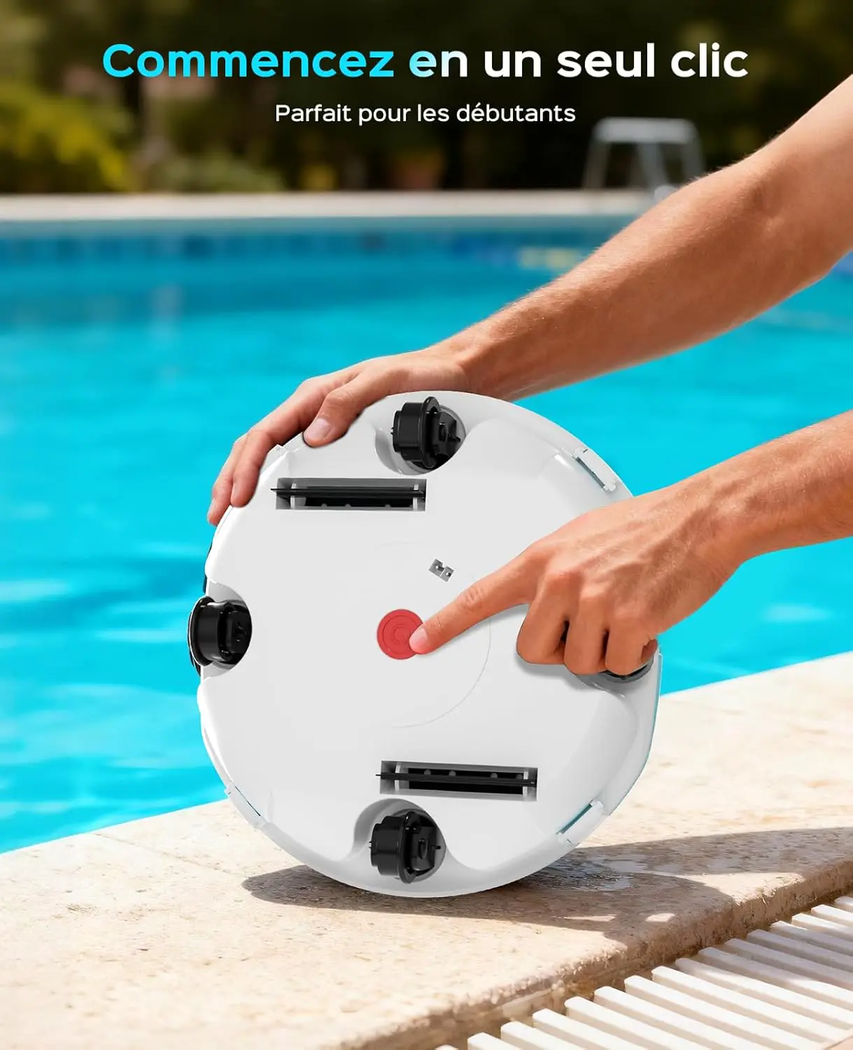 Robot piscine blanc vue 8
