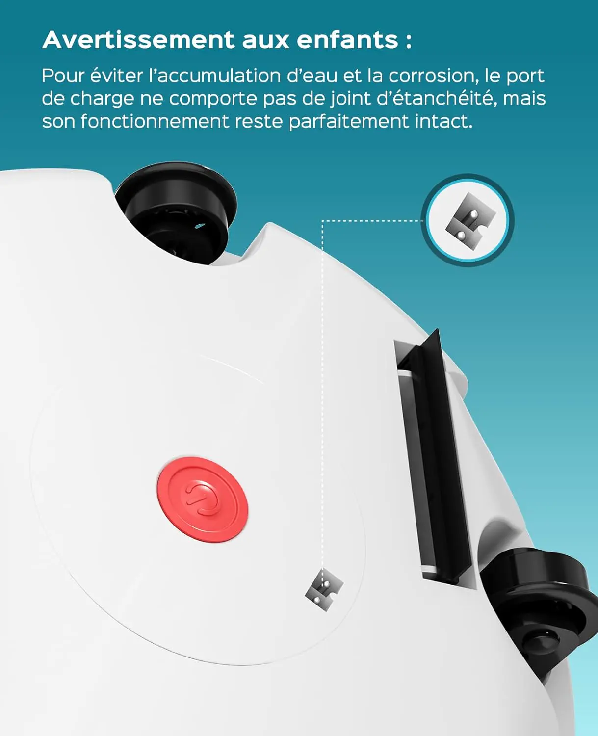Robot piscine blanc vue 9