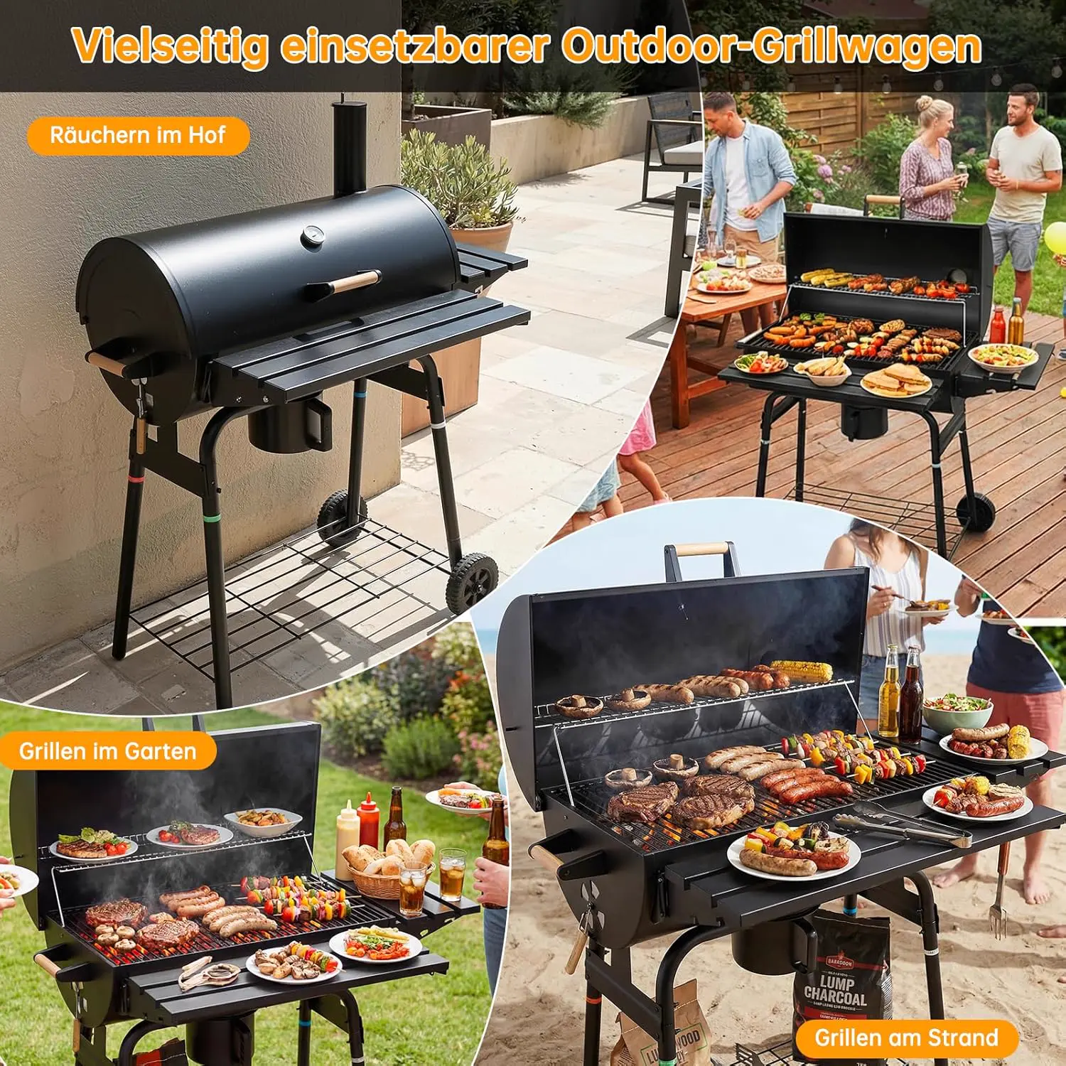 Barbecue à charbon 8 places en métal 0,53 m² vue 8