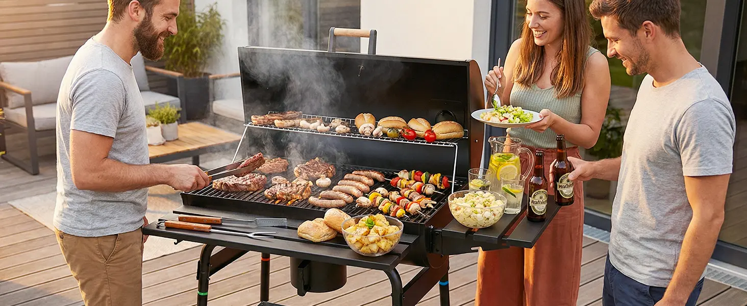 Barbecue à charbon 8 places en métal 0,53 m² — contenu détaillé 1