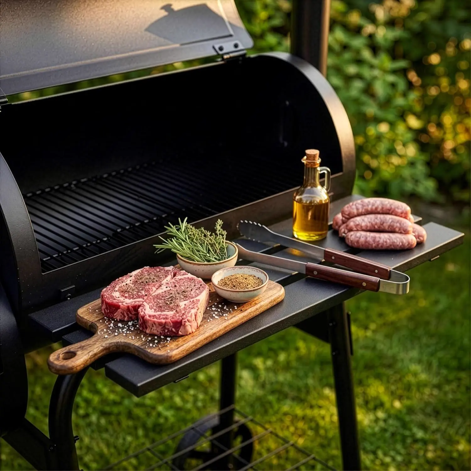 Barbecue à charbon en bois 30,5 × 62 cm vue 6