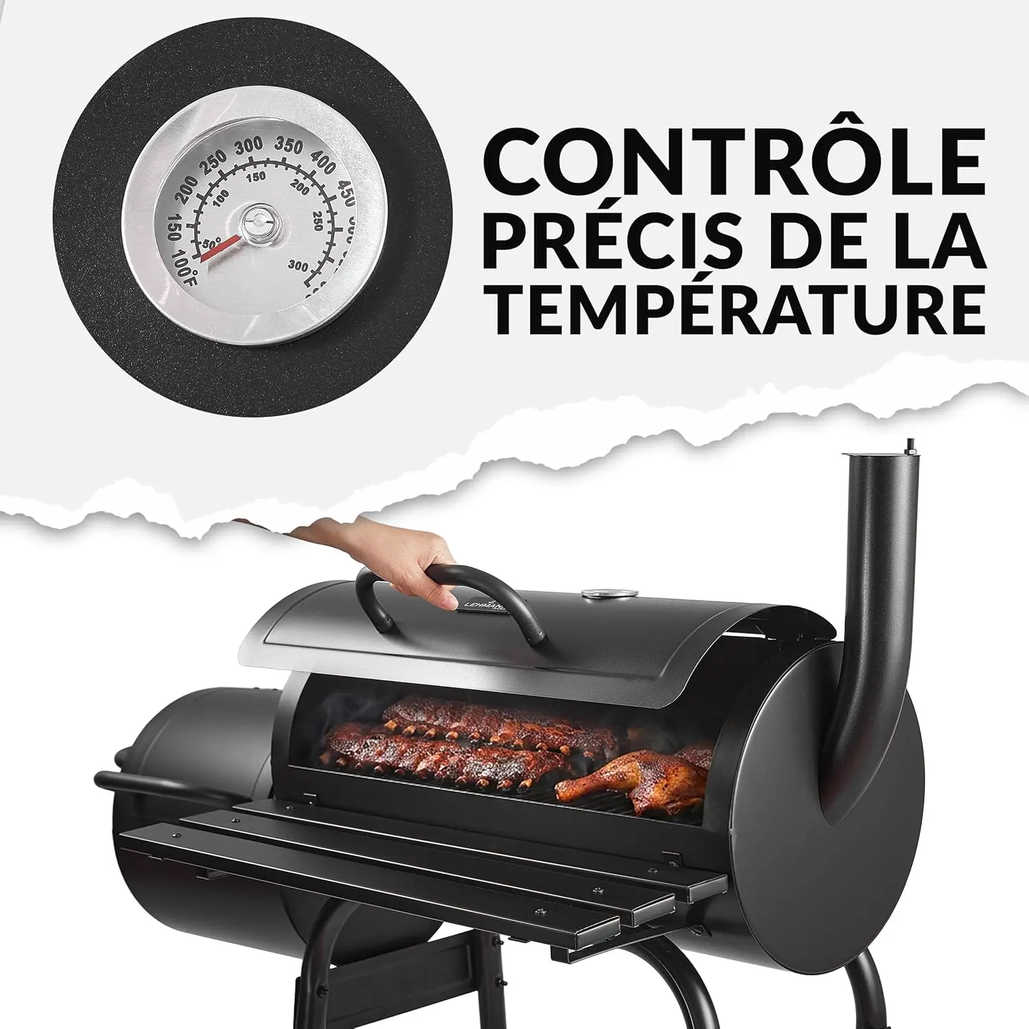 Barbecue à charbon en bois 30,5 × 62 cm vue 7