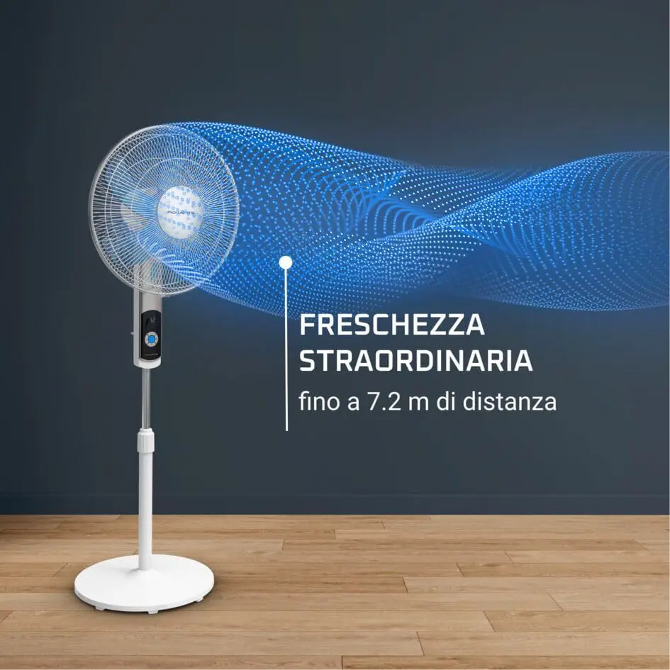 Ventilateur en métal blanc vue 2