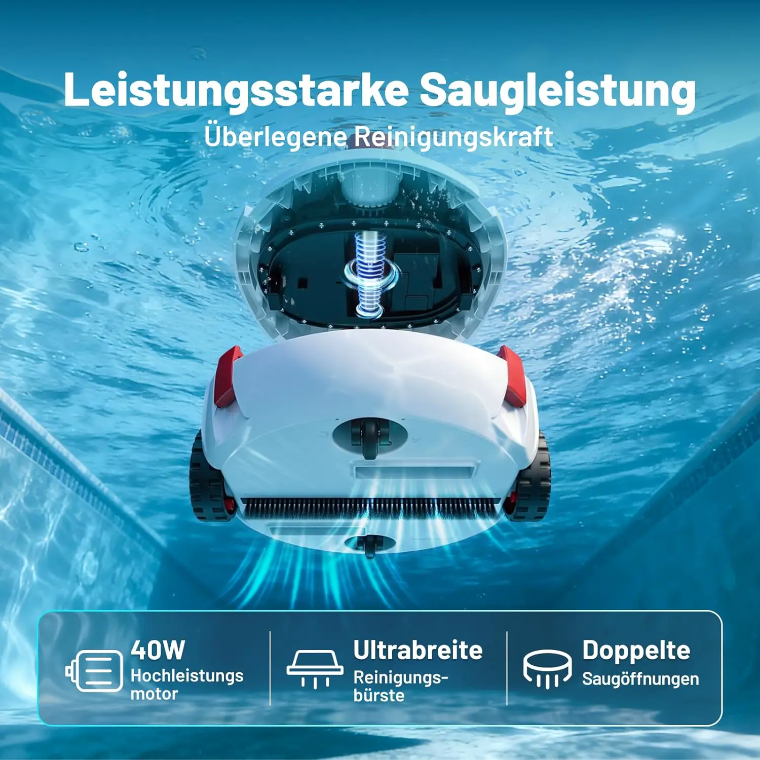 Robot piscine sable 1100 m² vue 5