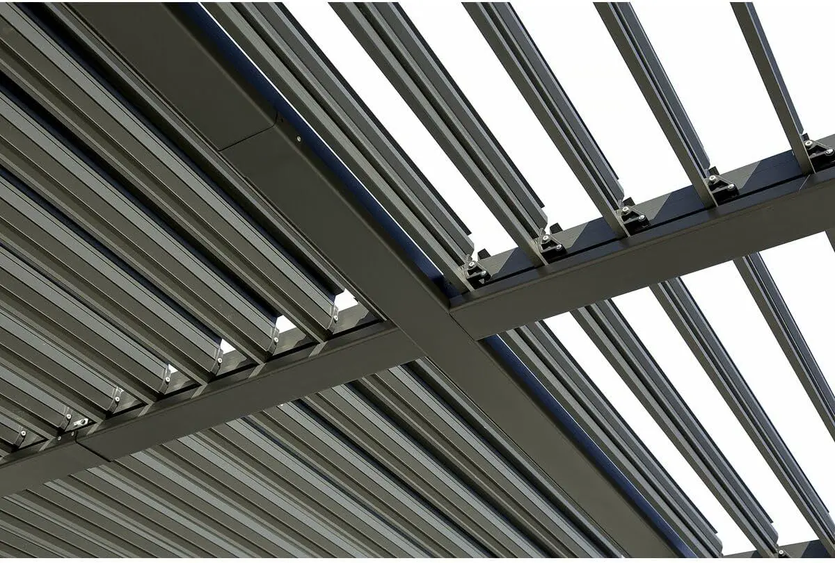 Pergola en aluminium gris 3 x 5 m vue 5