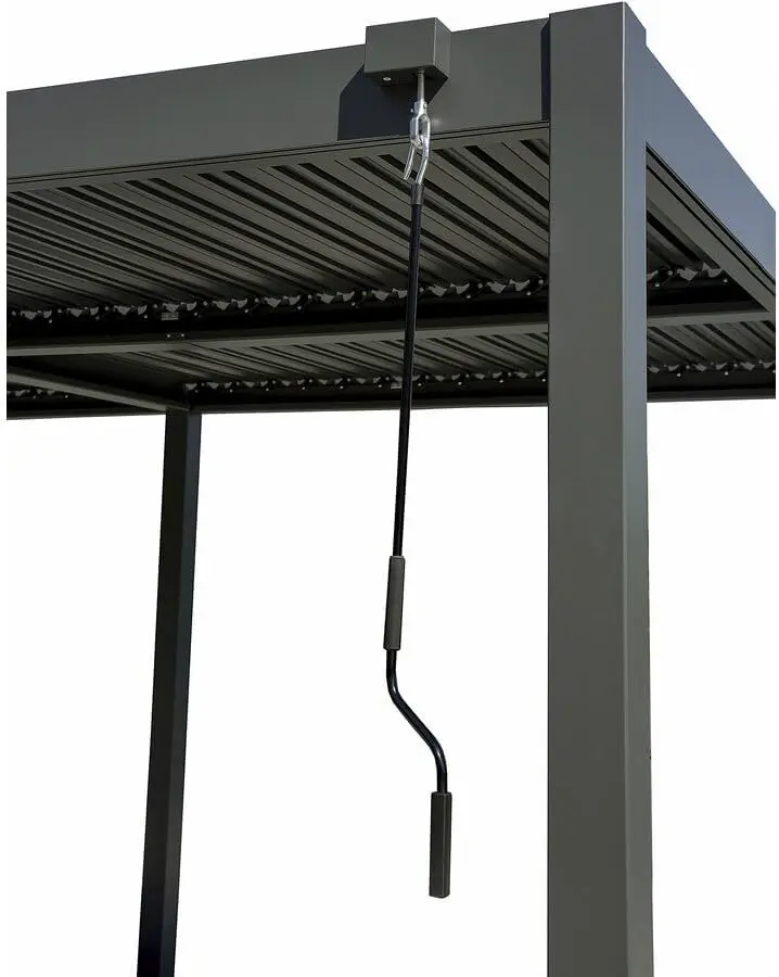Pergola en aluminium gris 3 x 5 m vue 6