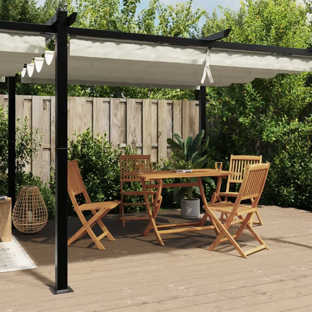 Pergola en aluminium crème 3x6 m rétractable vue 2