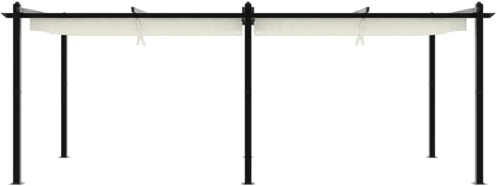 Pergola en aluminium crème 3x6 m rétractable vue 4