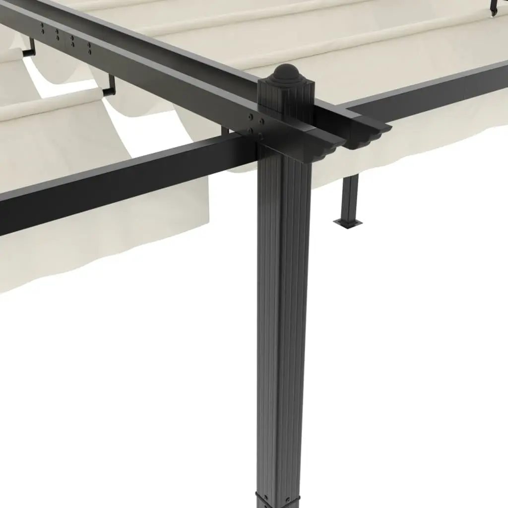 Pergola en aluminium crème 3x6 m rétractable vue 8