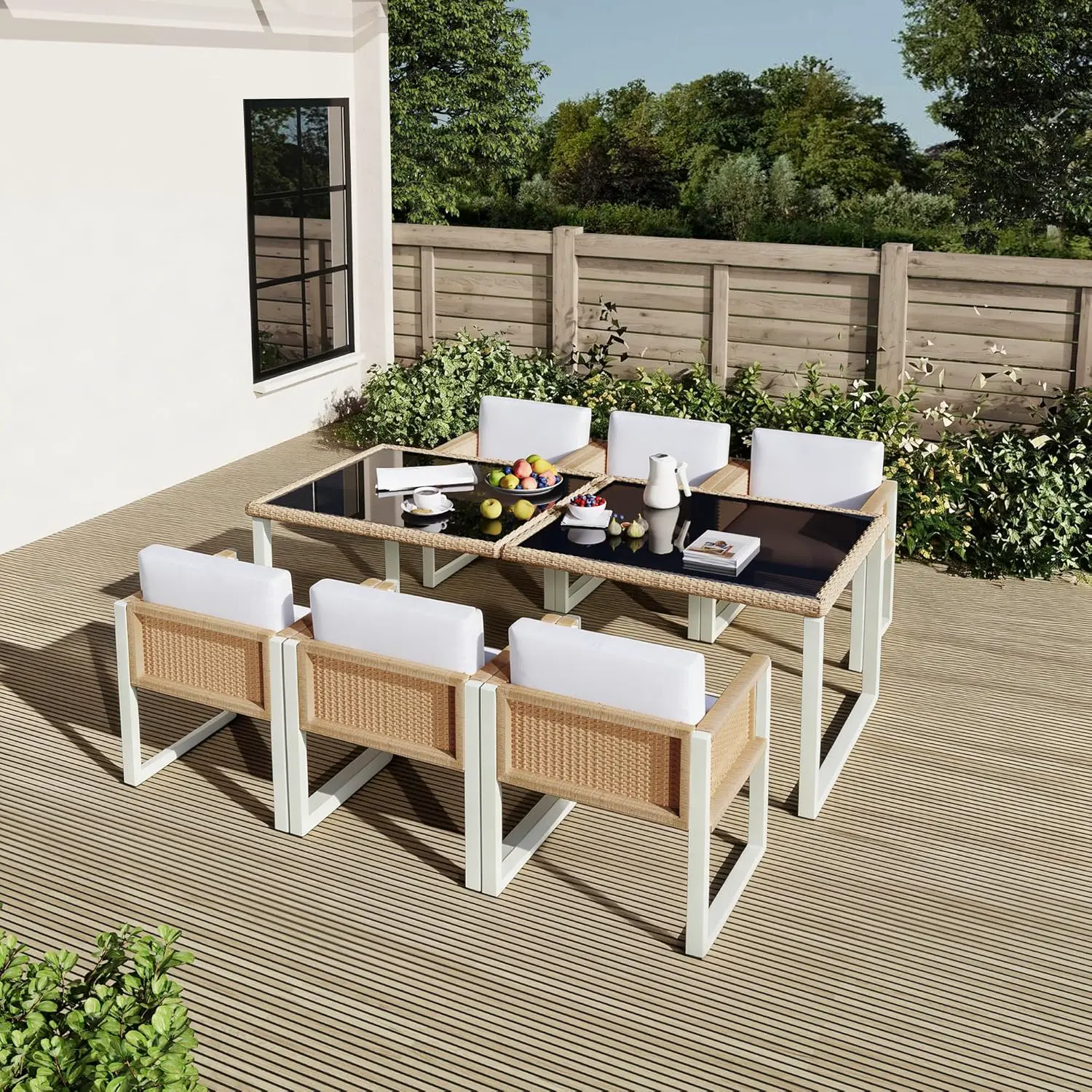Salon de jardin 6 places en acier gris 56 x 71,5 vue 6