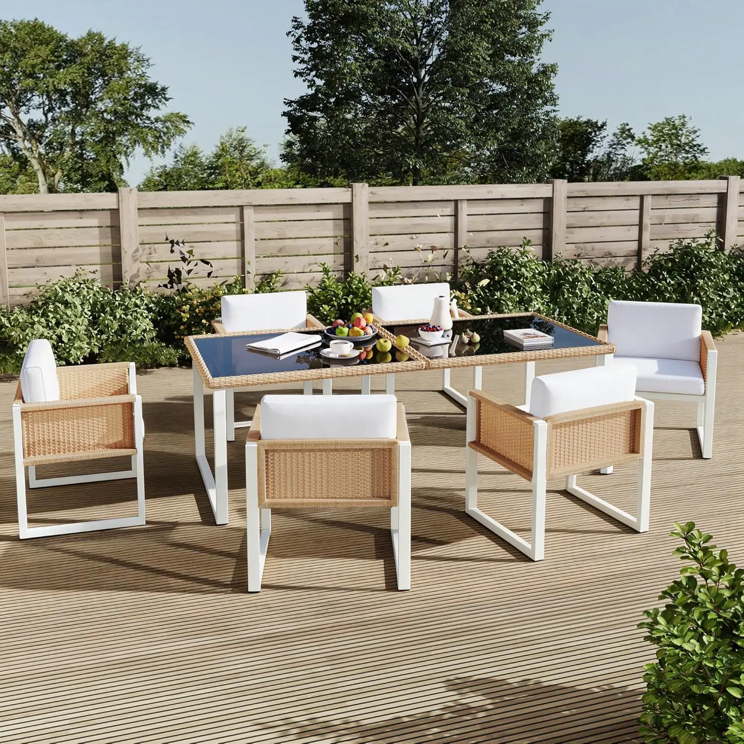 Salon de jardin 6 places en acier gris 56 x 71,5 vue 7