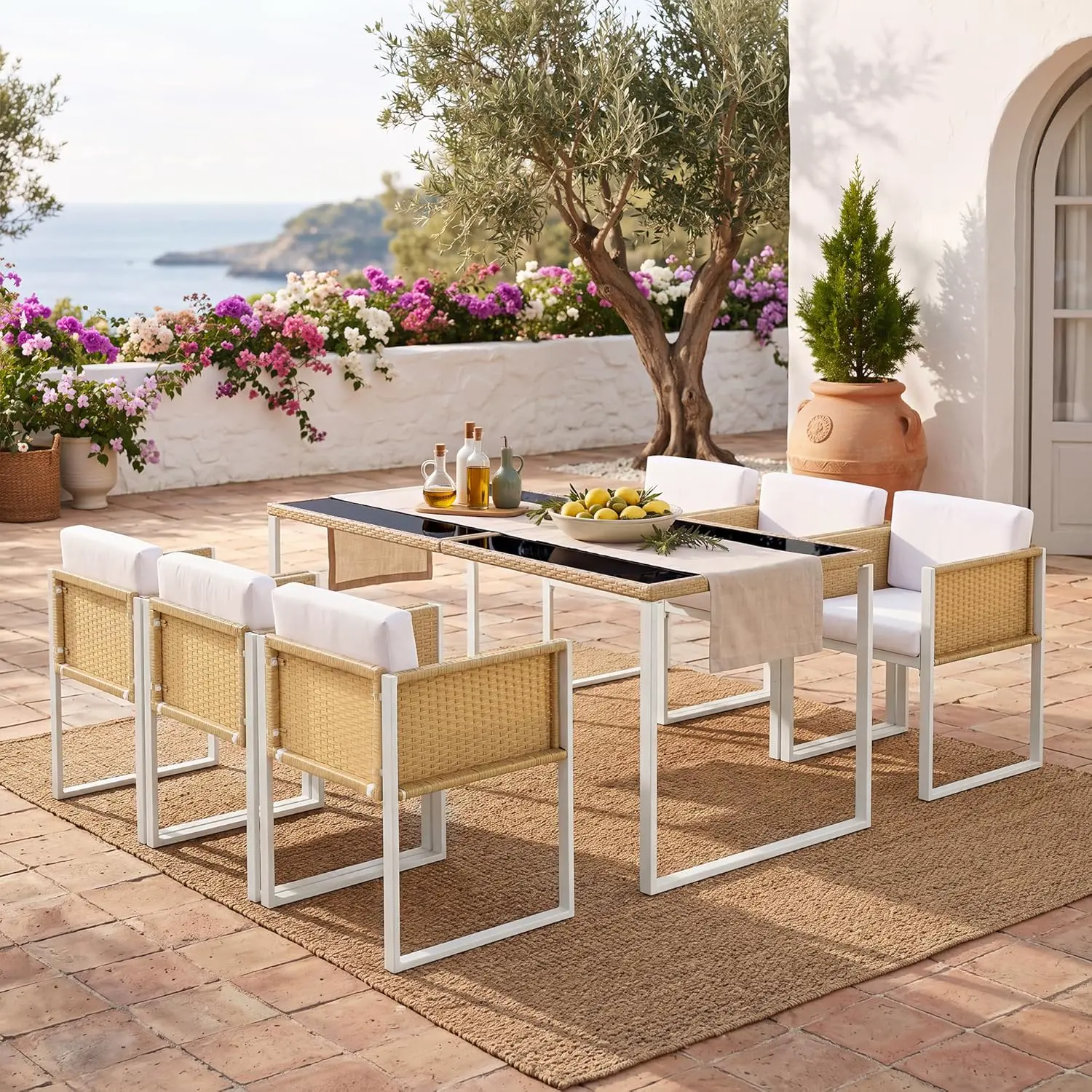 Salon de jardin 6 places en acier gris 56 x 71,5 vue 8