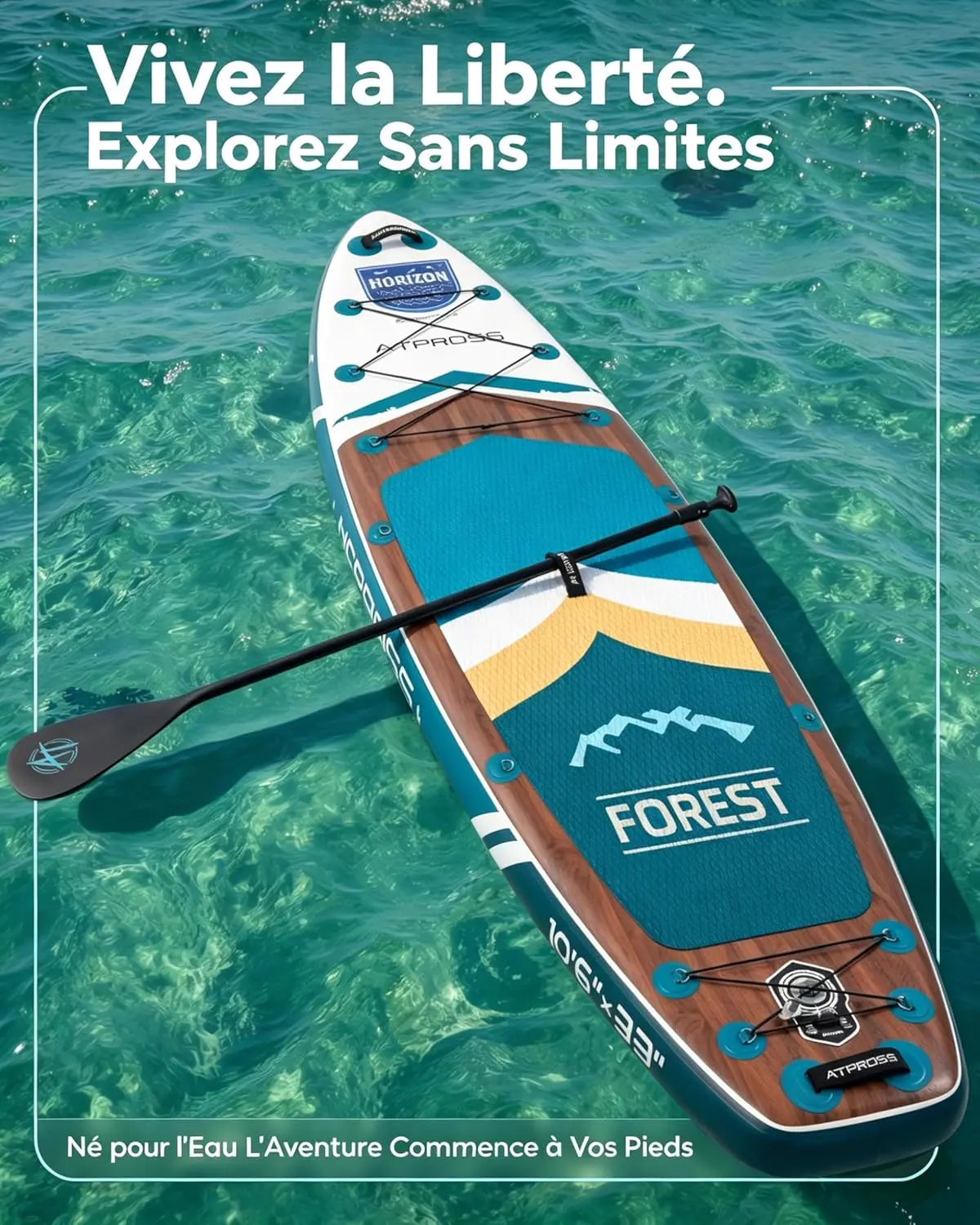 Paddle gonflable 2 places en aluminium 320 × 84 cm vue 6