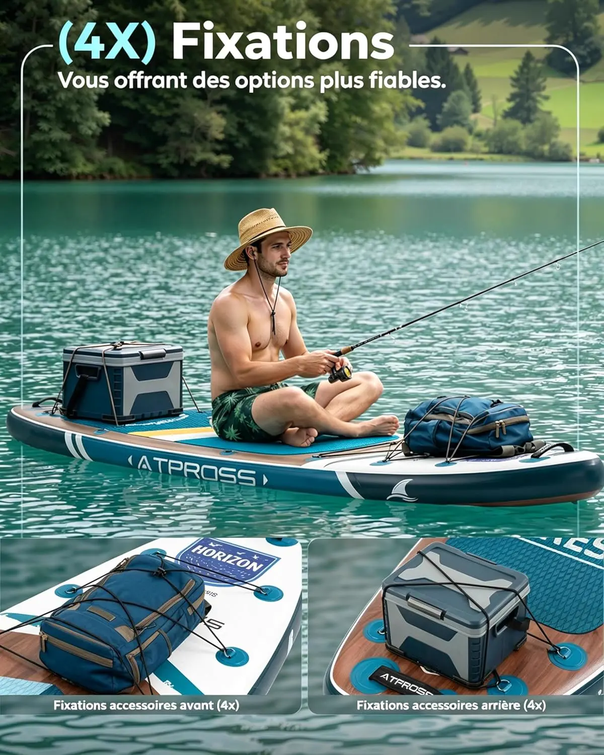 Paddle gonflable 2 places en aluminium 320 × 84 cm vue 8