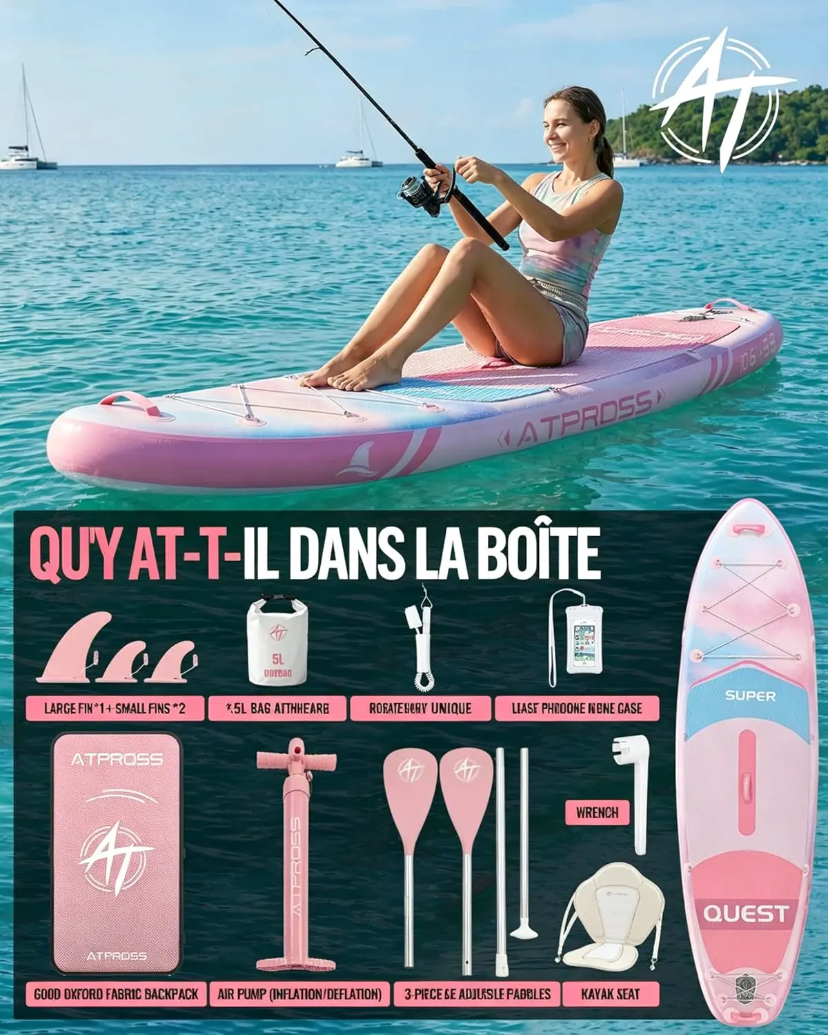 Paddle gonflable Stand Up Paddle Gonflable Adulte avec Siège K… vue 5