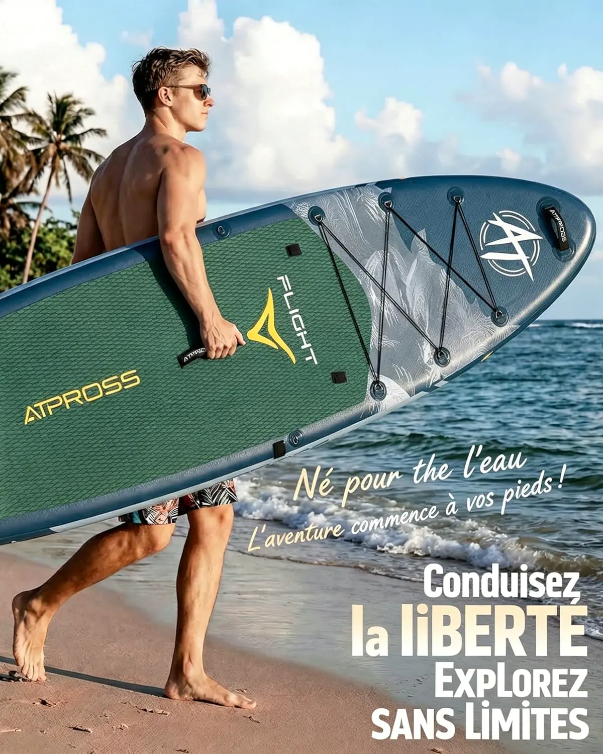Paddle gonflable gris vue 9