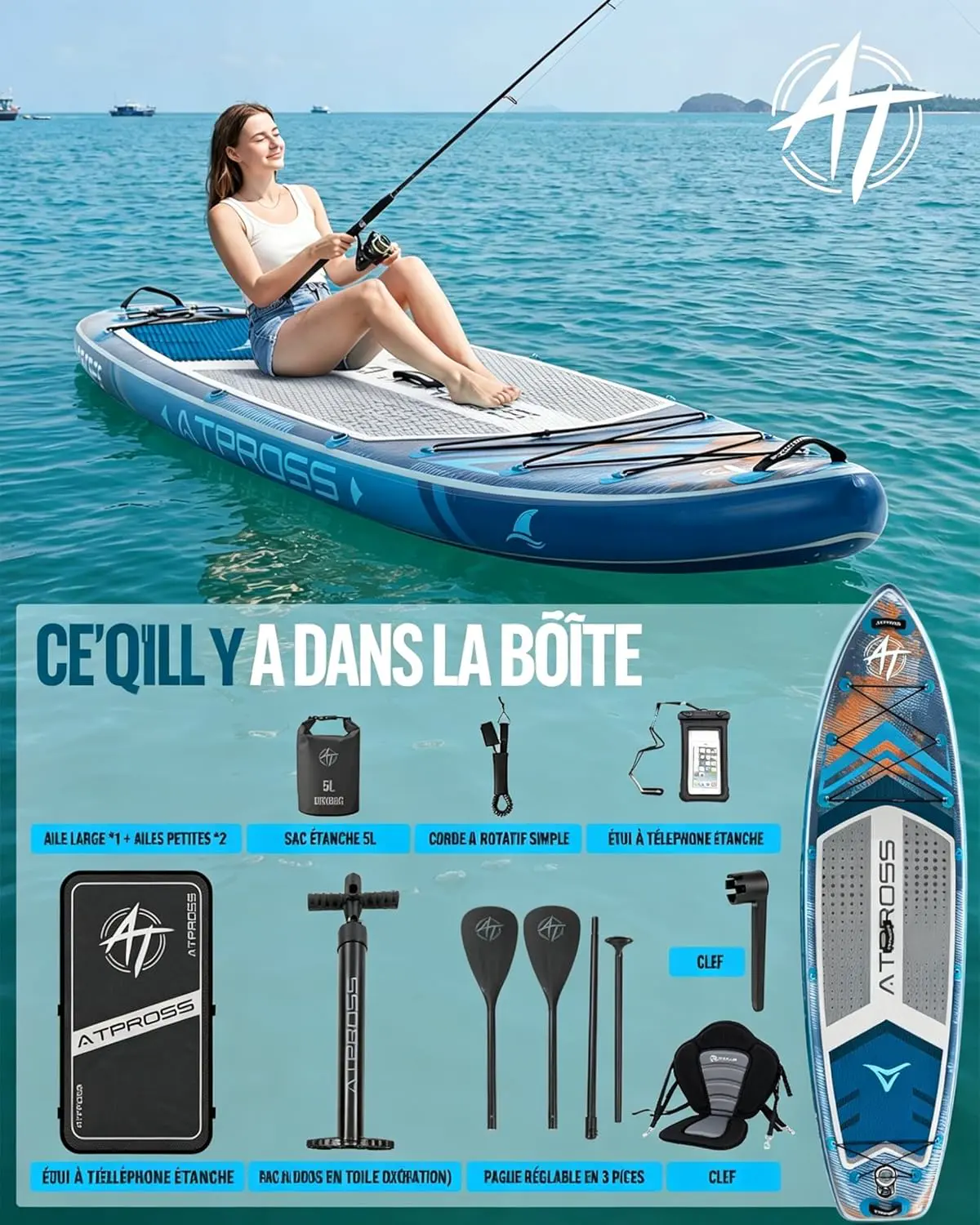 Paddle gonflable Stand Up Paddle Gonflable Adulte avec Siège K… vue 6