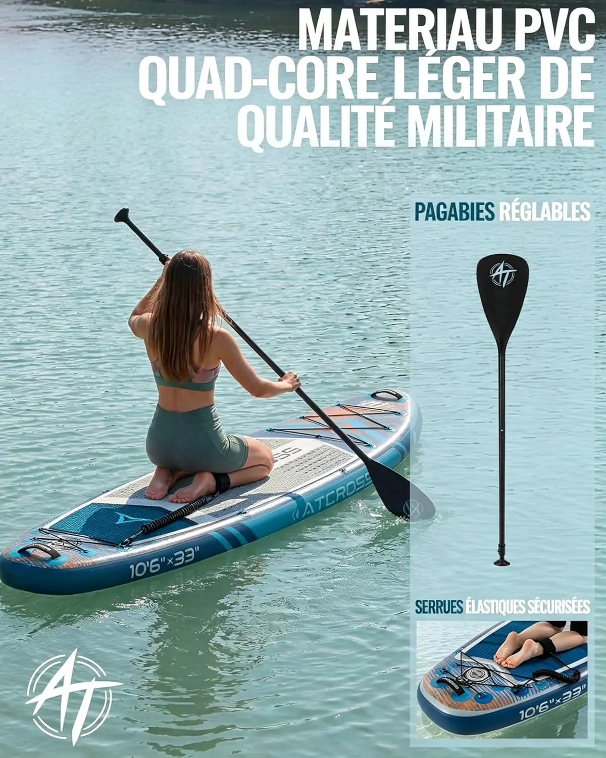 Paddle gonflable bleu vue 6