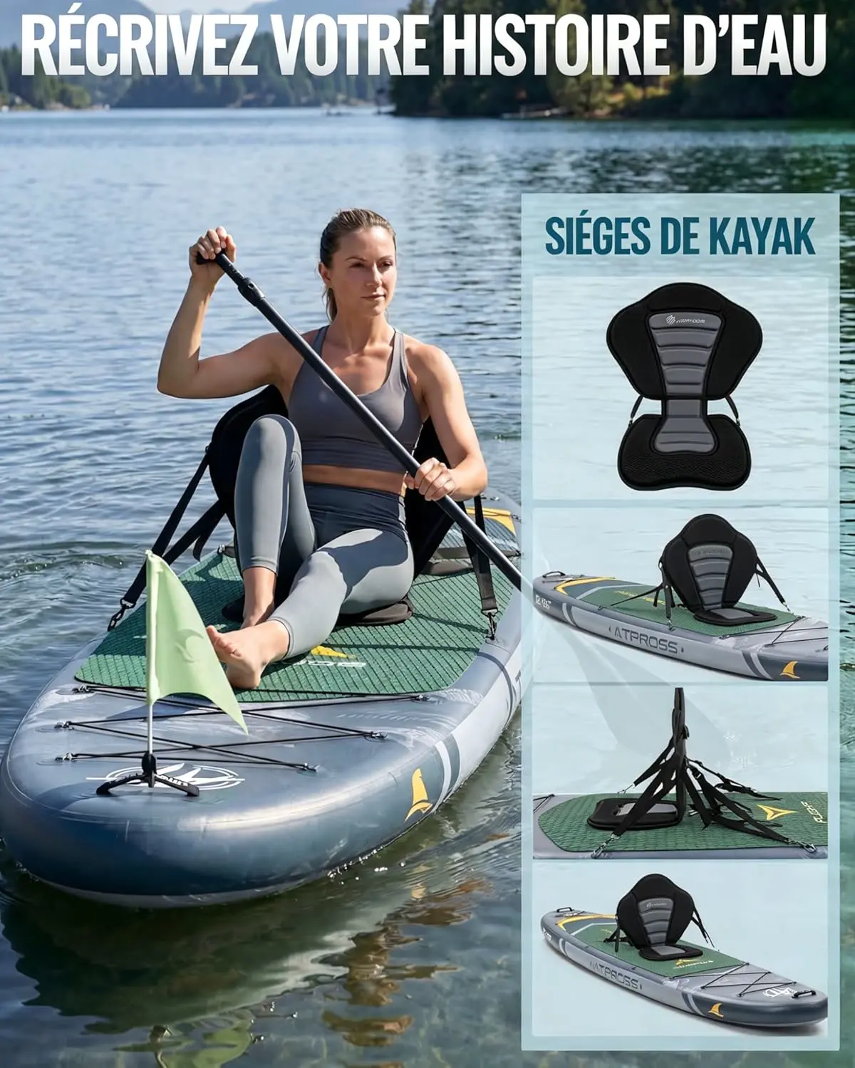 Paddle gonflable Stand Up Paddle Gonflable Adulte avec Siège K… vue 4