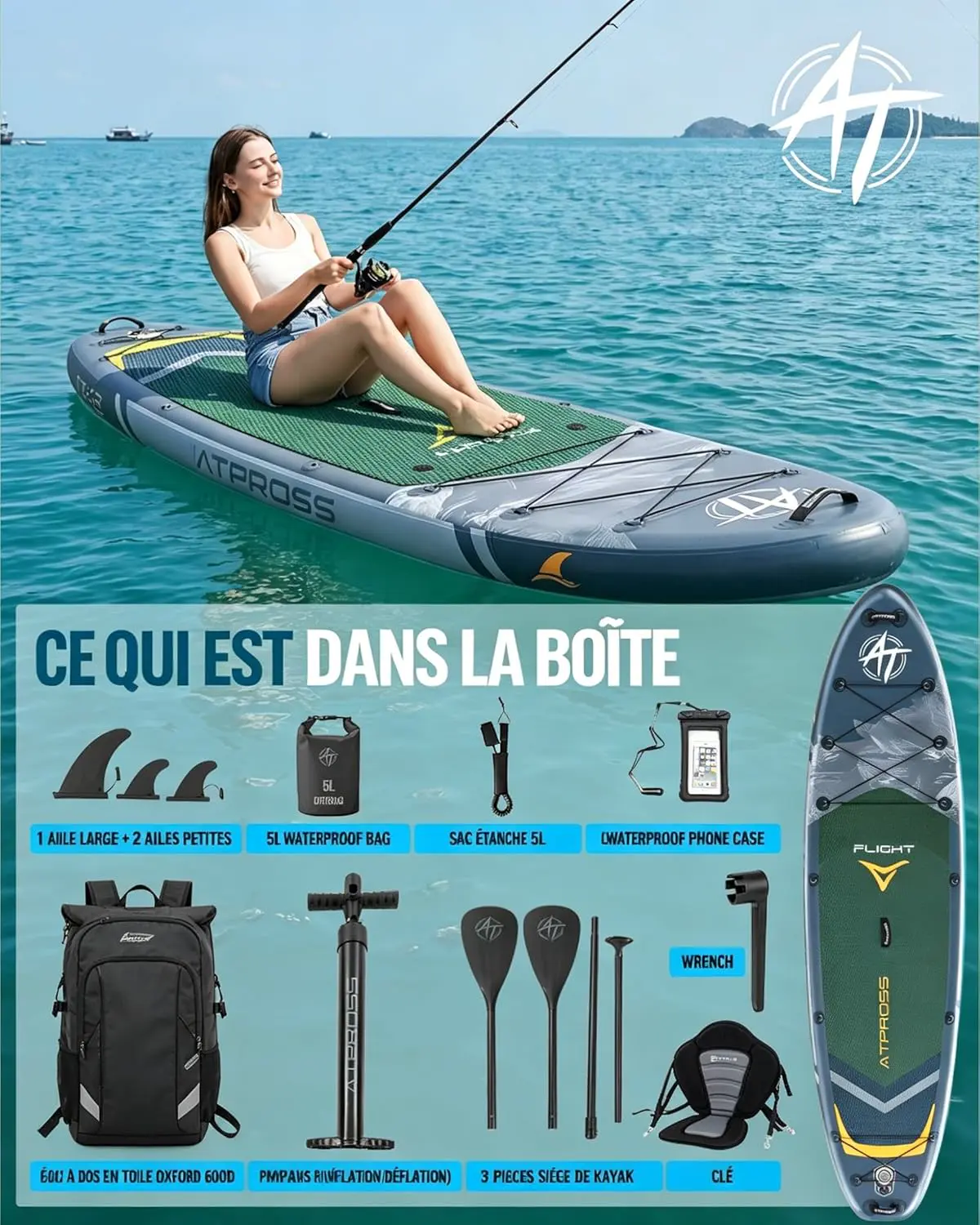 Paddle gonflable Stand Up Paddle Gonflable Adulte avec Siège K… vue 5