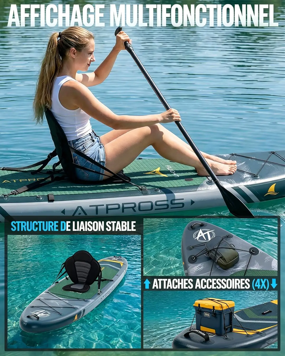 Paddle gonflable Stand Up Paddle Gonflable Adulte avec Siège K… vue 7