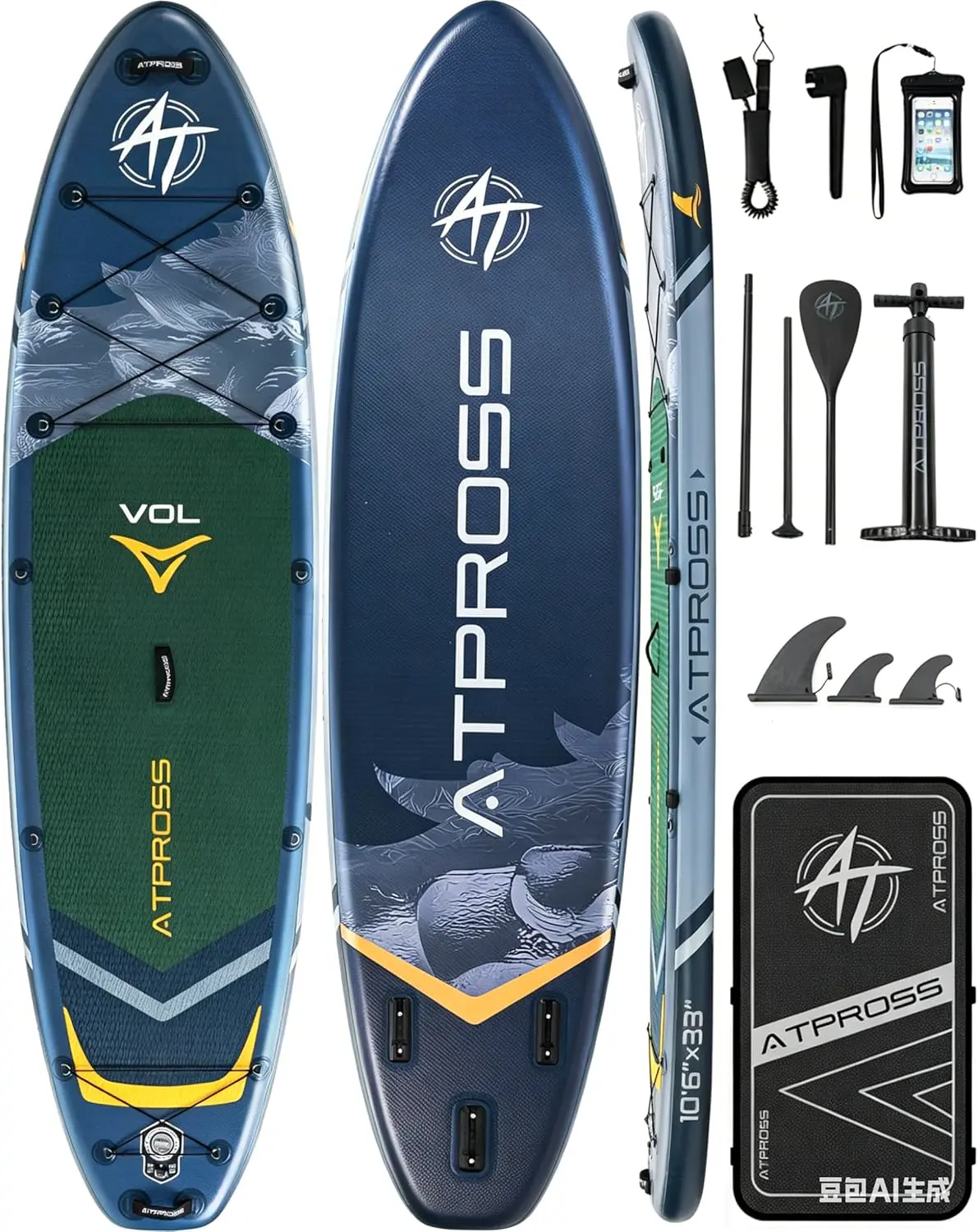Paddle gonflable vert vue 1