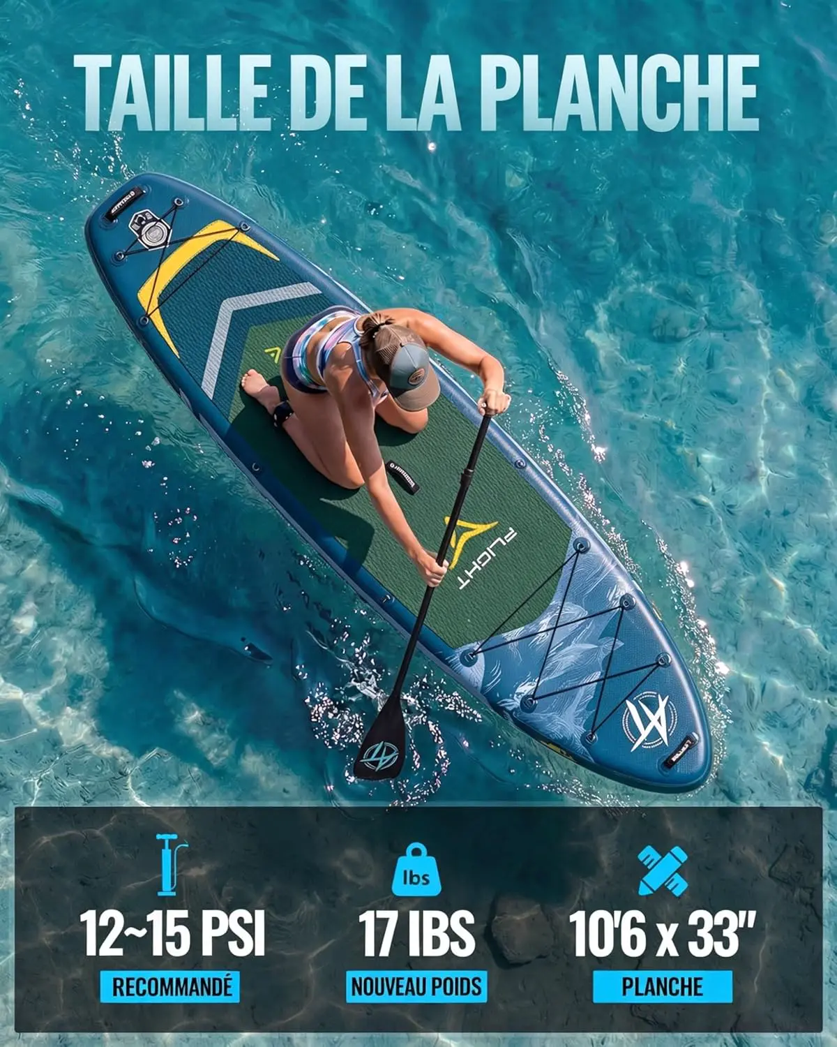 Paddle gonflable vert vue 4