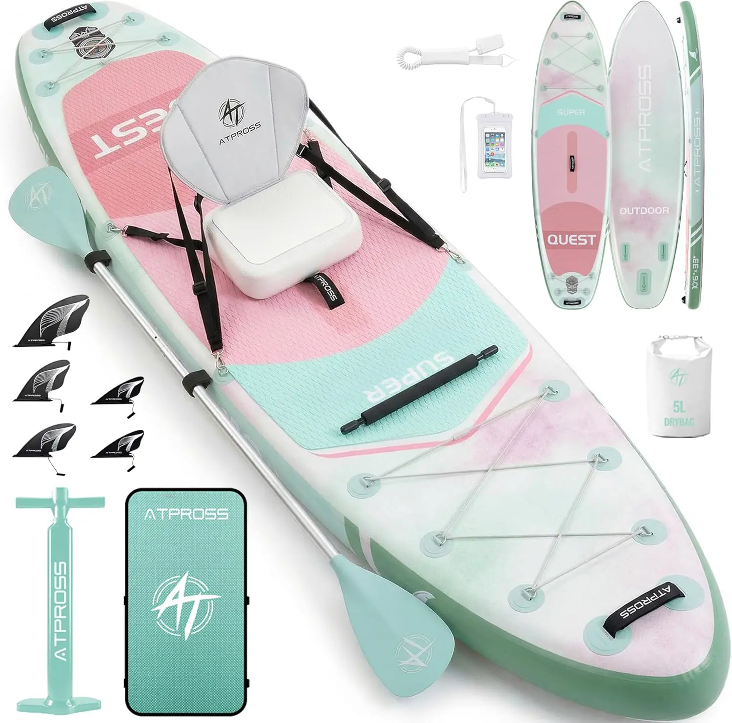 Planche de Paddle Gonflable Adulte avec Siège Kayak & Accessoires