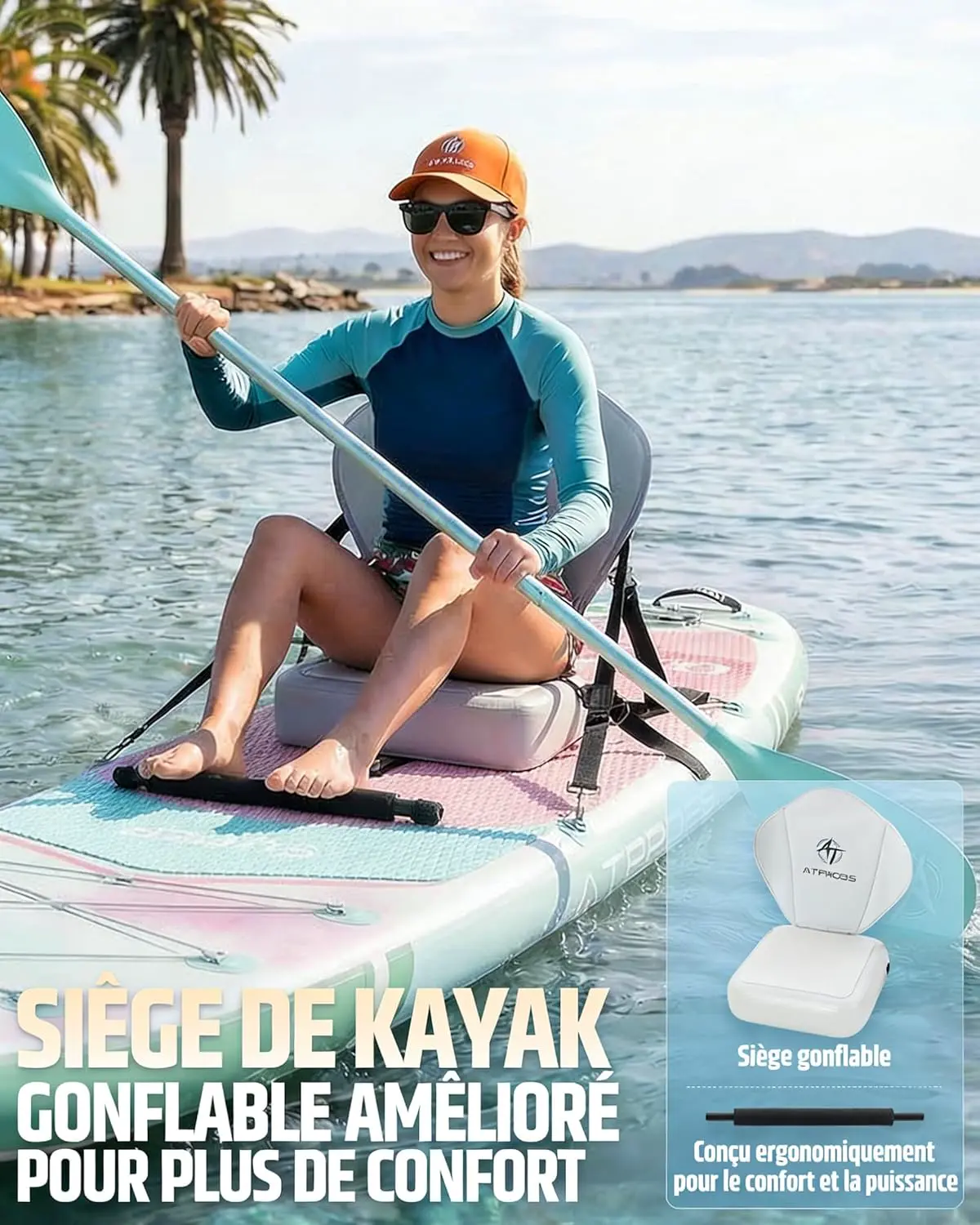 Paddle gonflable vert vue 5